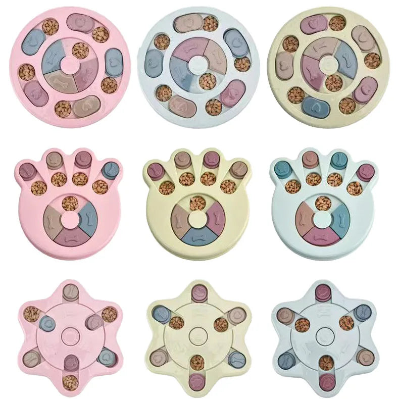 Dog Puzzle Toys Slow Food Dispenser Feeding Interactive Plate Bowl Non-Slip Anti-choking Increase IQ Cat Dogs Training Games