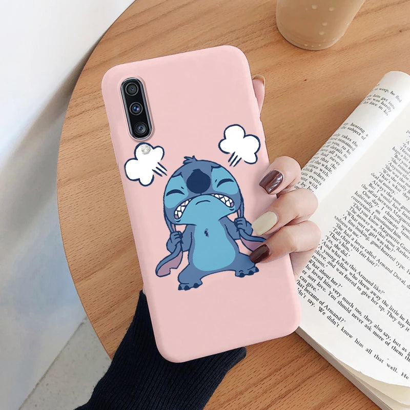 For Samsung Galaxy A70 A50 A50S A30S Camera Protect Soft Cover Silicone Cute Cartoon Lilo Stitch Case Funda For Samsung A 50 Bag