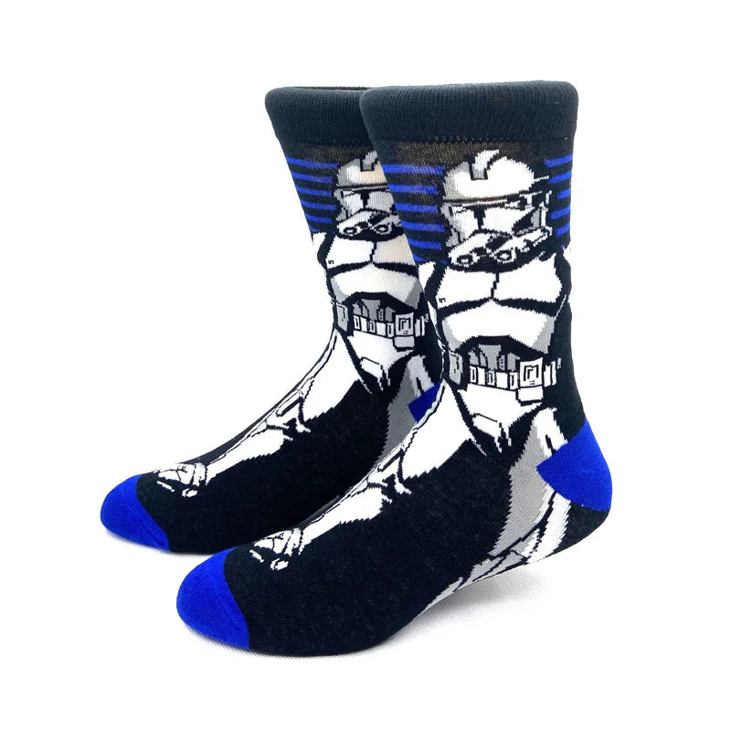 2023 New Autumn Winter Star Wars Movie Men socks Master Yoda R2-D2 Cosplay Socks Wookiee Jedi Knight Novelty Women's Socks 37-45