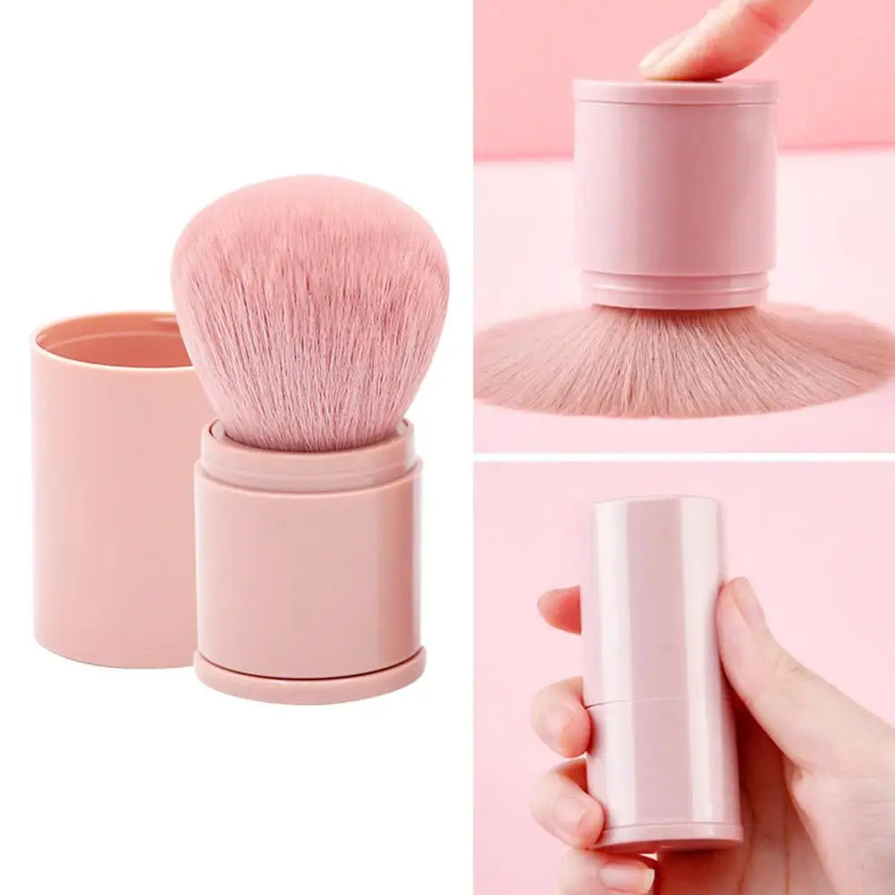 Retractable Makeup Brush Portable Mini Soft Loose Powder Blending Blush Brush Multi Functional Beauty Makeup Tool