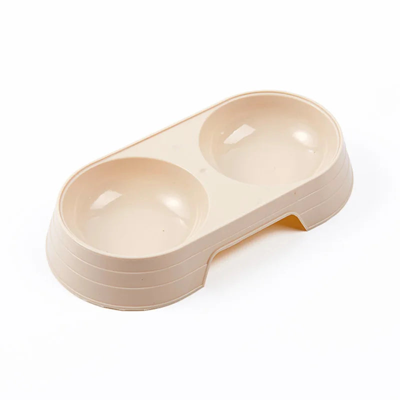 Macaron Pet Double Cat Bowl Plastic Kitten Dog Food Drinking Tray Feeder Cat Feeding Pet Supplies Accessories