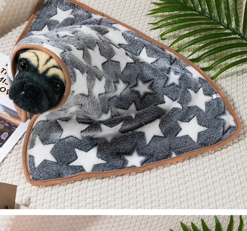 Coral Fleece Pet Sleeping Blanket Soft Fluffy Dog Blanket Warm Breathable Cat Cover Blanket Comfortable Dog Sleeping Sheet Mat