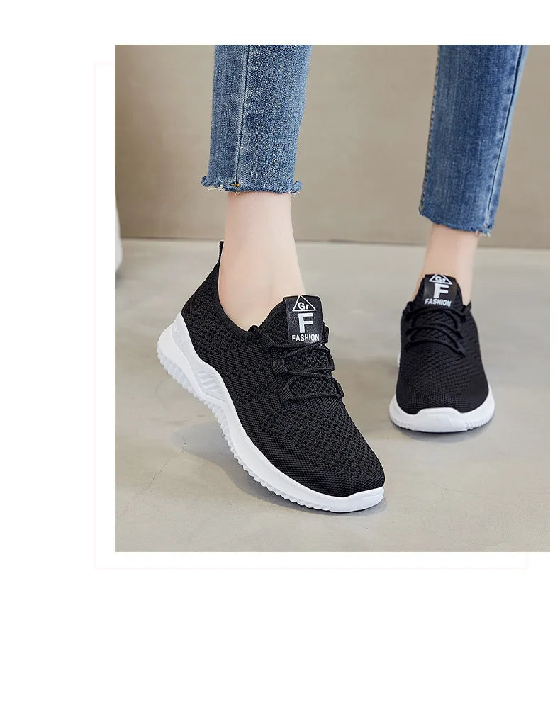 Women's shoes 2024 mesh breathable comfortable sports shoes soft sole lightweight fashion casual shoes