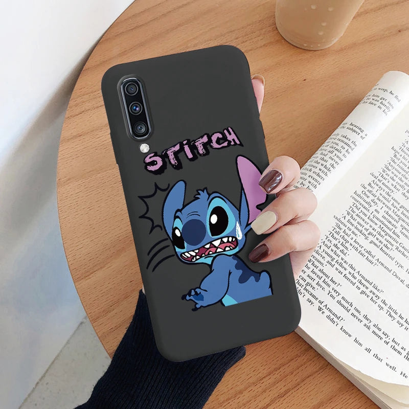 For Samsung Galaxy A70 A50 A50S A30S Camera Protect Soft Cover Silicone Cute Cartoon Lilo Stitch Case Funda For Samsung A 50 Bag