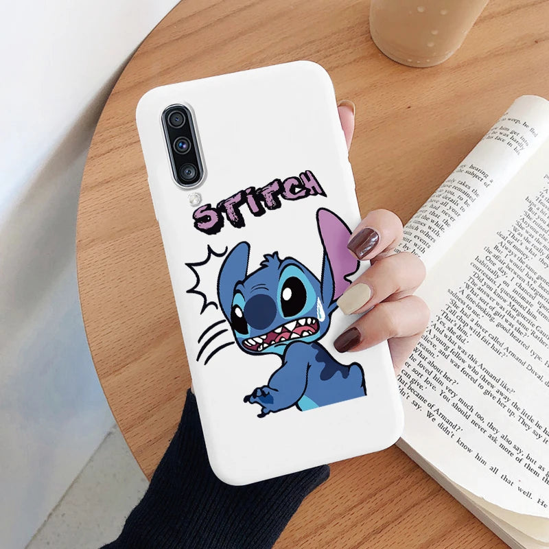 For Samsung Galaxy A70 A50 A50S A30S Camera Protect Soft Cover Silicone Cute Cartoon Lilo Stitch Case Funda For Samsung A 50 Bag