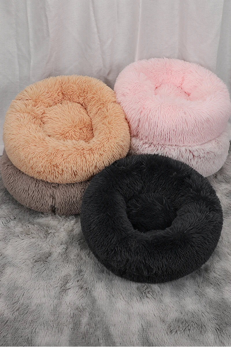 Dog Bed Donut Big Large Round Basket Plush Beds for Dogs Medium Accessories Fluffy Kennel Small Puppy Washable Pets Cat Products