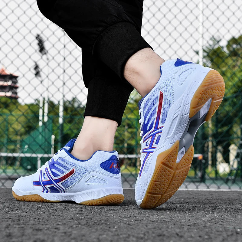 Women and Men Sports Shoes Professional Badminton Shoes Comfortable Breathable Tennis Shoes Shock Absorbing Volleyball Shoes Men