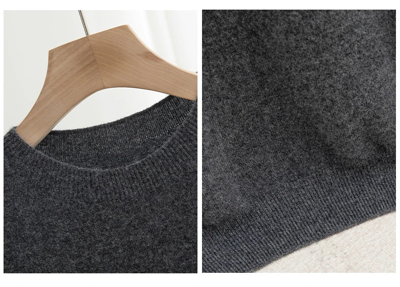 Spring Summer Men's Short Sleeved Pure Wool T-Shirt Sweater O-neck Solid Color Loose Pullover Knitted Sweater Casual Top