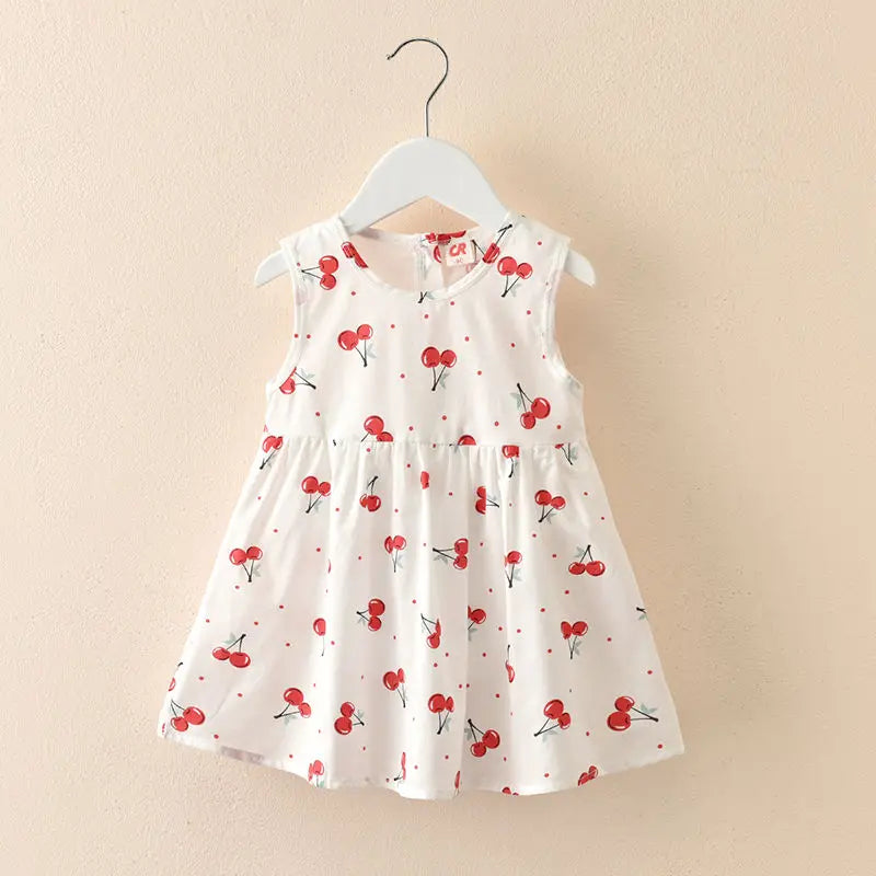 Girls Dress Summer Floral Pattern Children'S Skirt 100% Cotton Sundress Cute Comfortable Baby Beach Wear Kids Casual Clothes