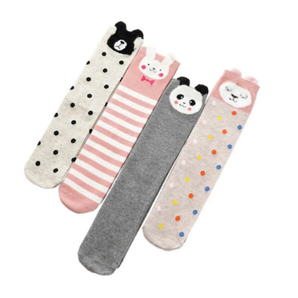 girl socks cartoon owl dog print children heaps socks half cylinder boy knee-high socks kids knee above cotton sock