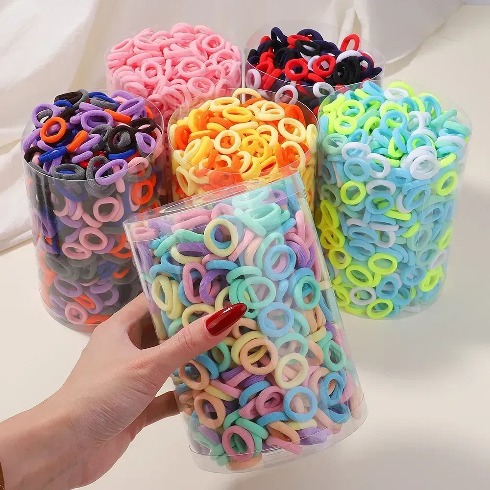 200PCS Baby Girls Colorful Nylon Elastic Hair Bands Ponytail Hold Small Hair Tie Rubber Bands Scrunchie Hair Accessories Gifts