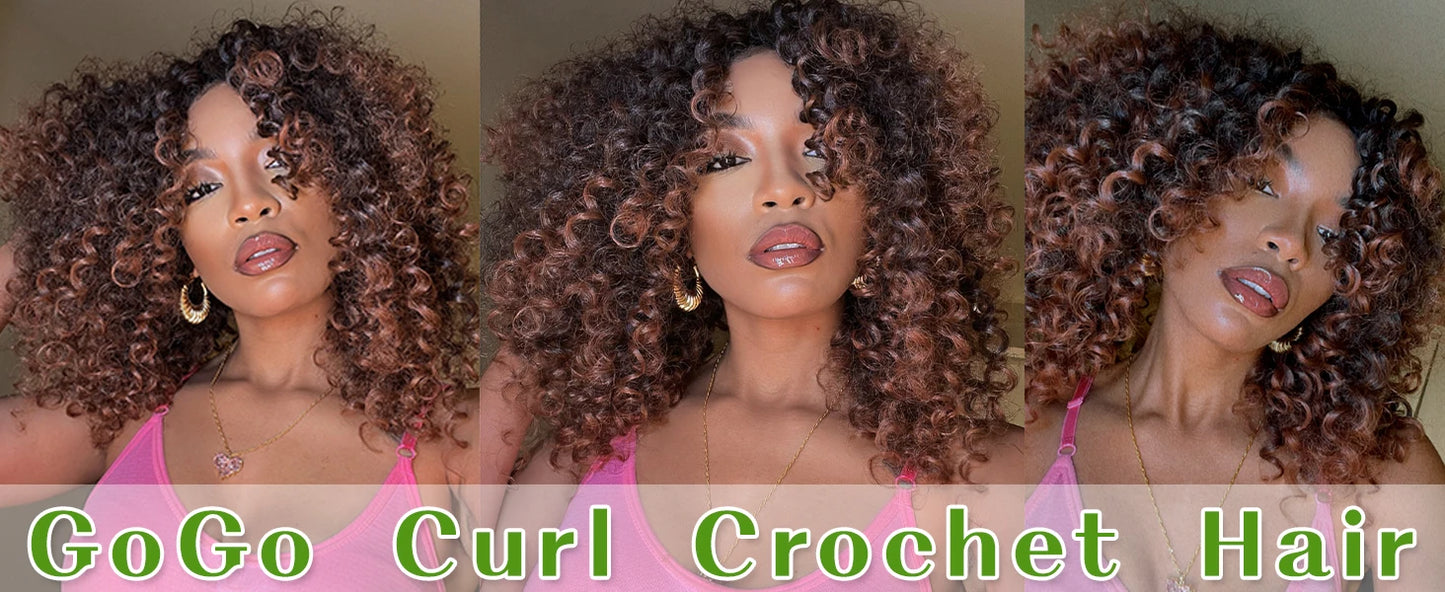 10 Inch GO GO Curl Crochet Hair for Women Short Beach Curl Crochet Braids Synthetic Deep Twist Braiding Hair Extensions