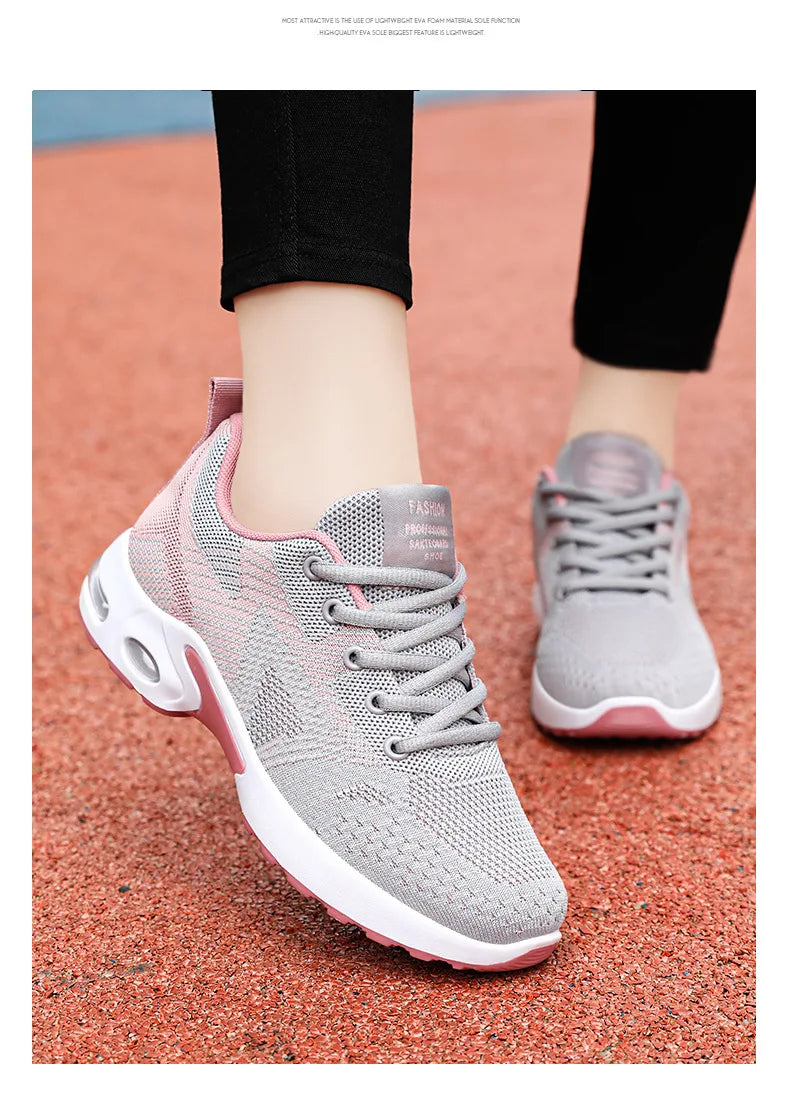 Sports shoes Women's new women's shoes summer large size casual comfortable breathable lace-up sports running shoes