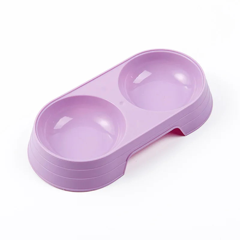 Macaron Pet Double Cat Bowl Plastic Kitten Dog Food Drinking Tray Feeder Cat Feeding Pet Supplies Accessories