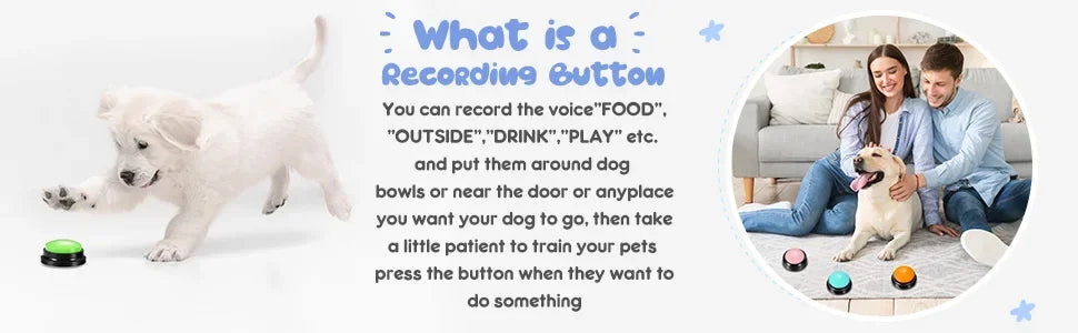 Funny Dog Recordable Pet Toys Travel Talking Pet Starters Dog Speaking Buttons Portable Cute Pet Supplies Communication Dog