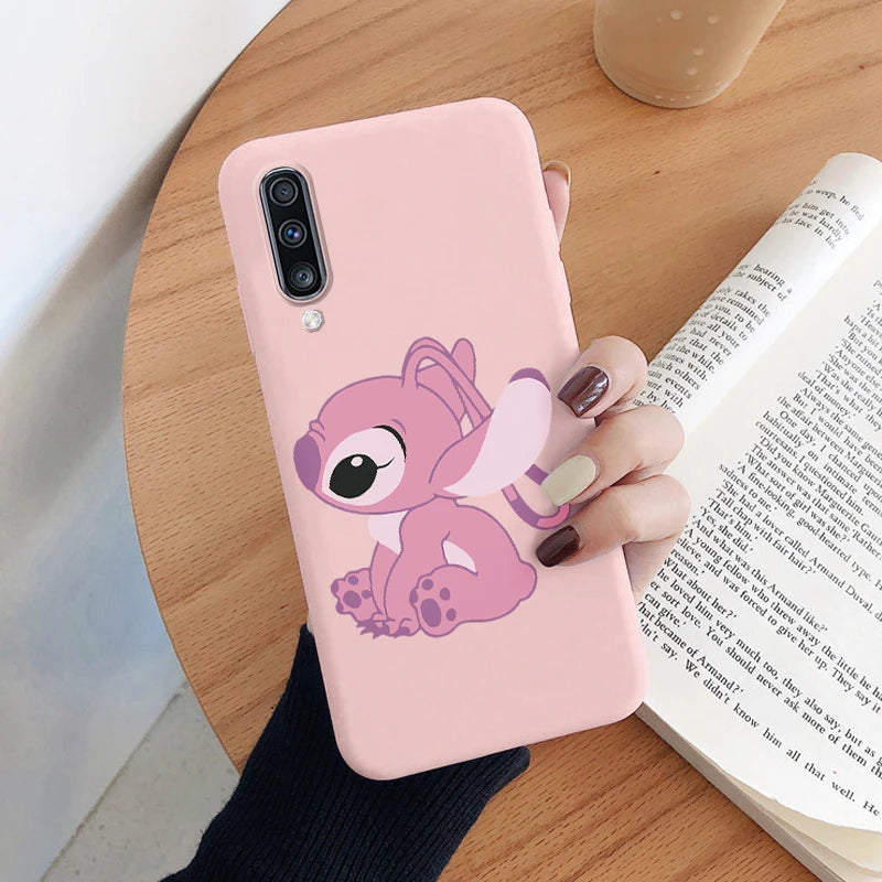 For Samsung Galaxy A70 A50 A50S A30S Camera Protect Soft Cover Silicone Cute Cartoon Lilo Stitch Case Funda For Samsung A 50 Bag