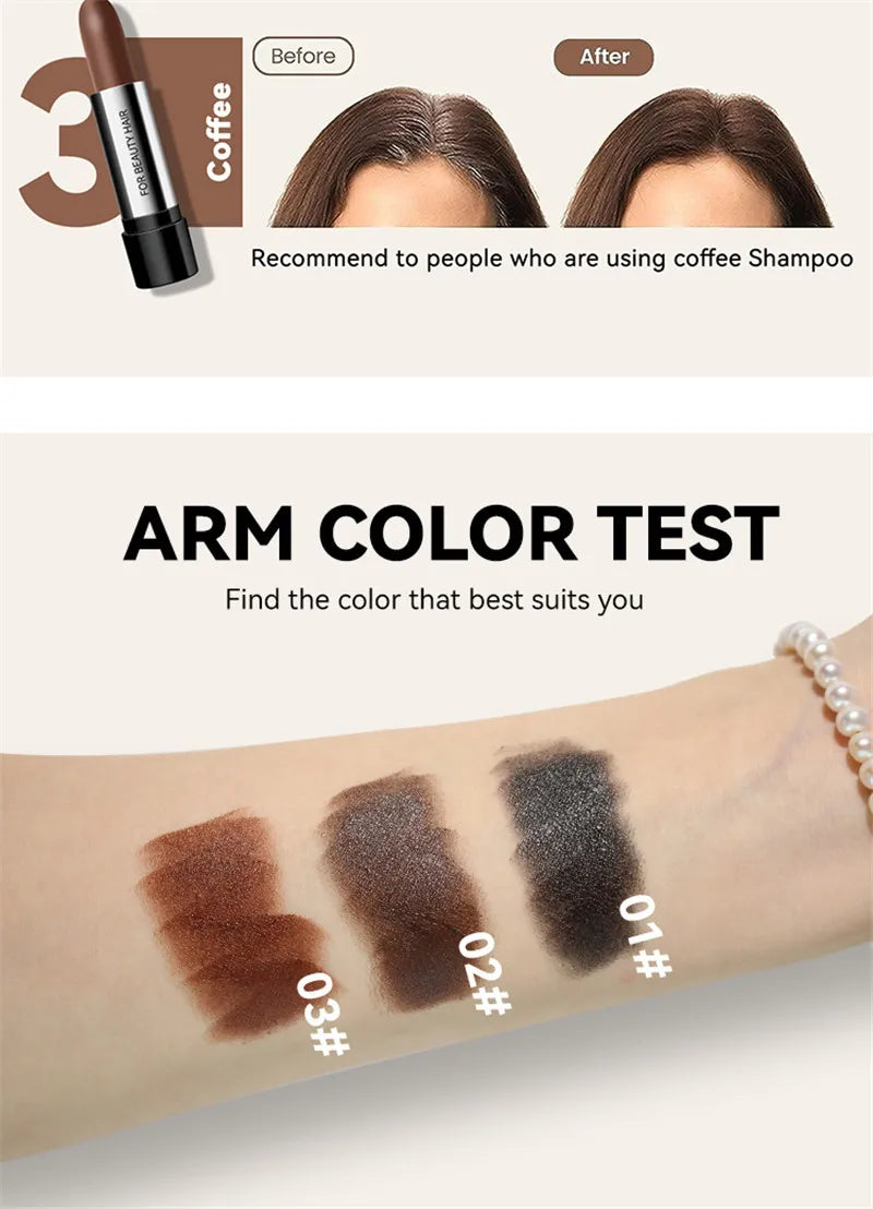 Temporary Hair Dye Pen Covering Gray Hair Lipstick Style Hair Line Shadow Cream Instantly BlackBrown Root Cover Up Concealer Pen