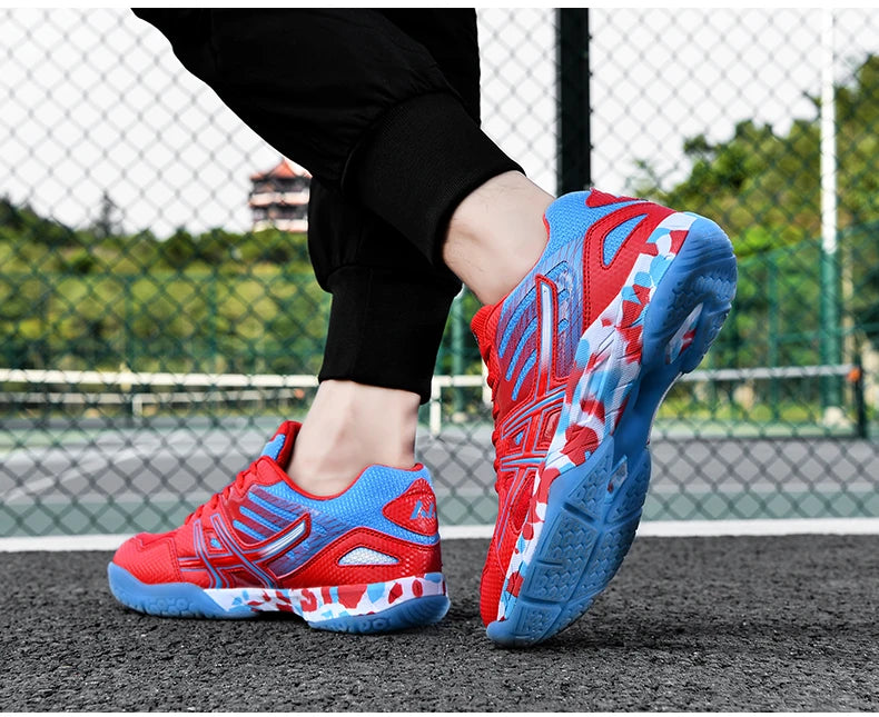 Women and Men Sports Shoes Professional Badminton Shoes Comfortable Breathable Tennis Shoes Shock Absorbing Volleyball Shoes Men