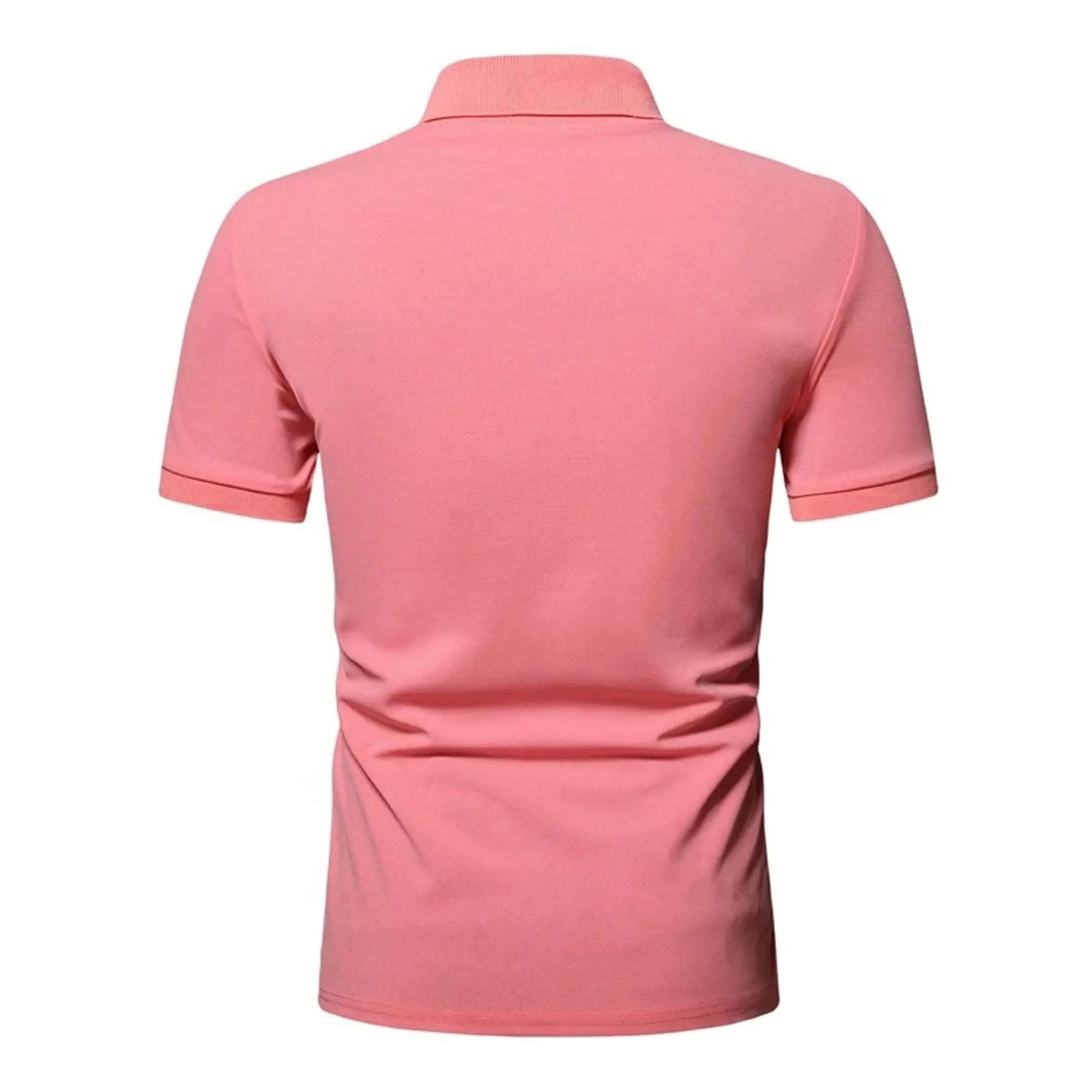 Men's polo shirt solid color short-sleeved zipper lapel T-shirt casual top