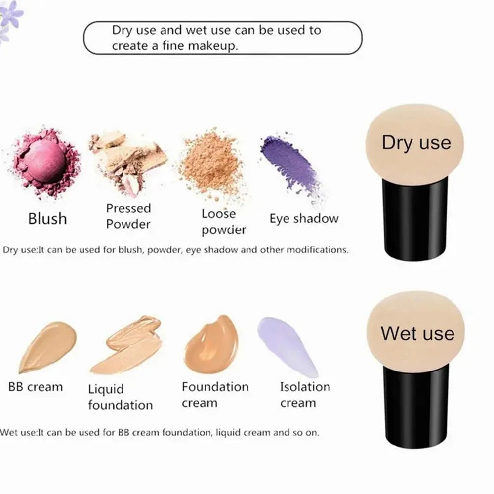 Mushroom Head Makeup Sponge Dry Wet Dual-use Cosmetic Powder Puff with Handle Case Professional Foundation Creams Beauty Tools