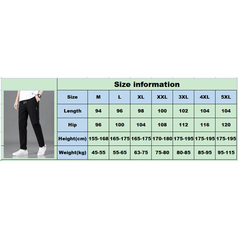 Men's Trousers Casual Solid Breathable Slim Straight Pants Male Joggers Thin Quick Dry Sweatpants Sports Pants Hiking Pants Men