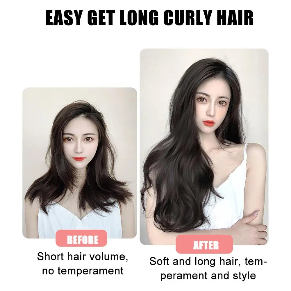 U-shaped Half Head Cover For Wigs Invisible And Traceless Black Long Straight Hair One Piece V-shaped Hair Extensions Front Wig