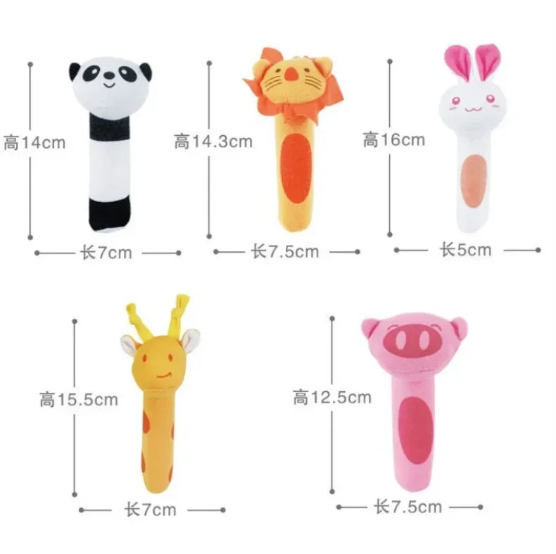 0-12 Months Cute Animal Baby Rattle Newborn Rattle Hand Bell Mobiles Toy Newborn Plush Bebe Toys Baby Gifts Toddler Toys