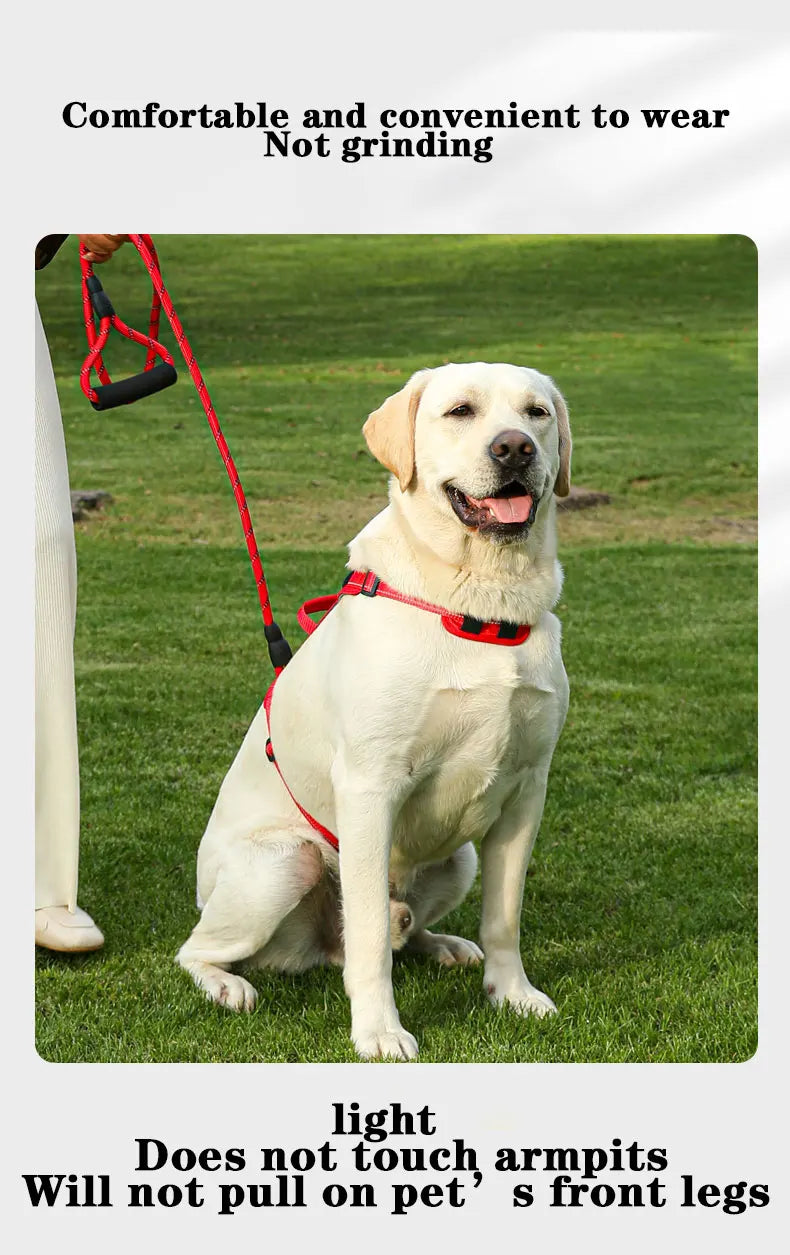 Personalized dog name dog harness no tension reflective breathable Labrador dog harness large dog outdoor walking training