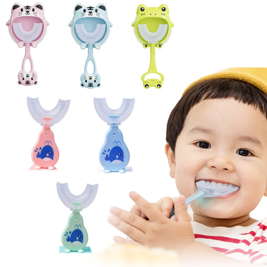 Baby Toothbrush 360 Degree Children U-shaped Toothbrush Teethers Brush Silicone Kids Teeth Oral Care Cleaning Baby Care Tools