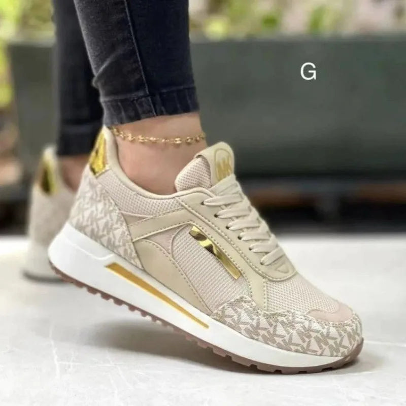 Womens Casual Sports Shoes 2024 Newstyle Fashion Round Toe Lace-up Branddesigner Daily Versatile Walking Womens Vulcanized Shoes