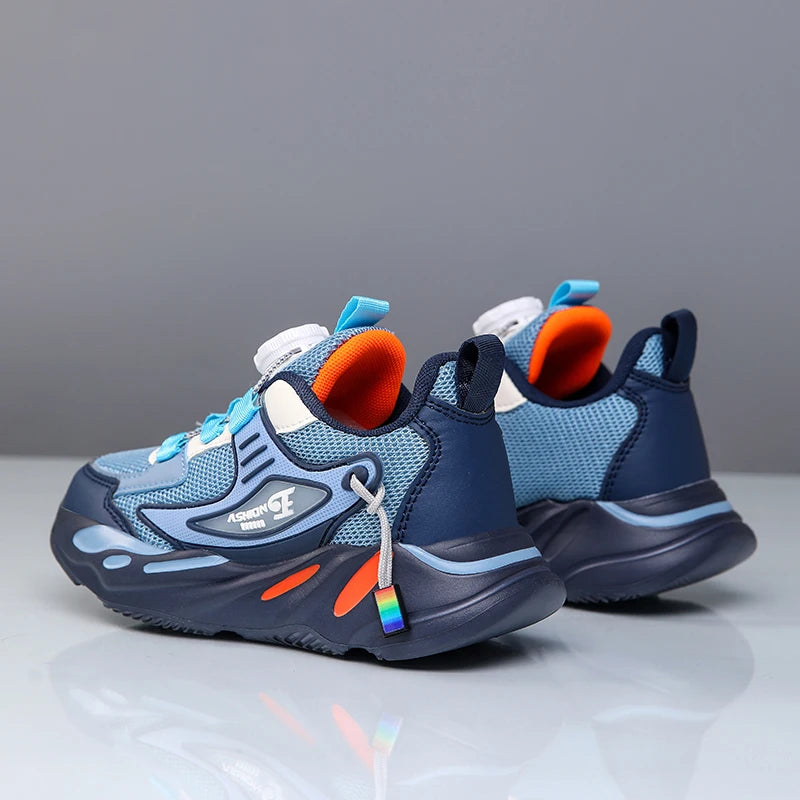 New Anti-skid Breathable Kids Sneakers for Boys Running Walking Lightweight Casual Shoes With Swivel Buckle Design