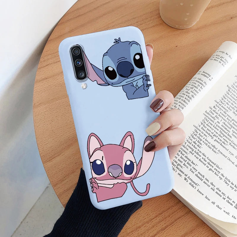 For Samsung Galaxy A70 A50 A50S A30S Camera Protect Soft Cover Silicone Cute Cartoon Lilo Stitch Case Funda For Samsung A 50 Bag