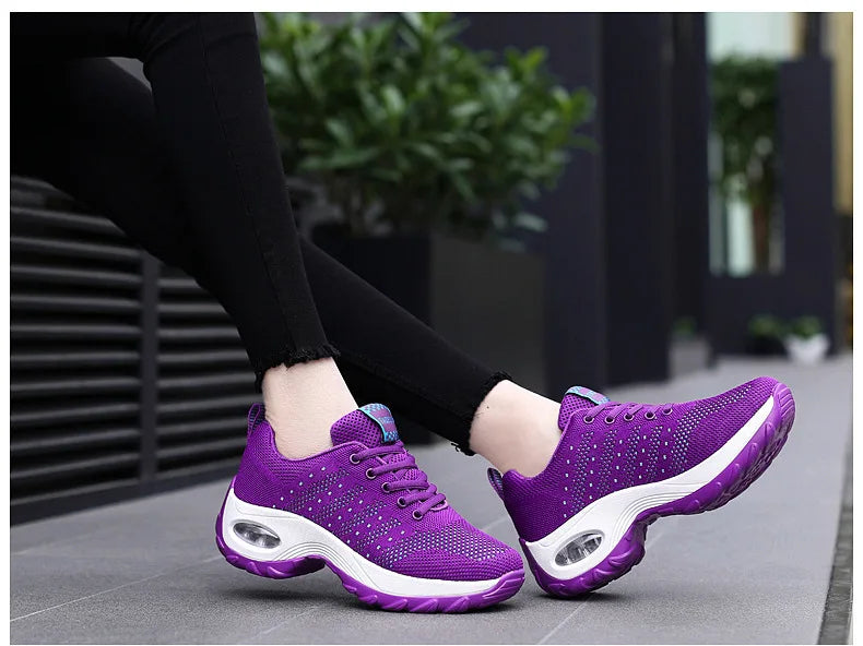 Woman Sneakers Fashion Casual Shoes Summer Air Cushion Mesh Female Shoes Comfortable Breathable Heightening Sneakers for Women