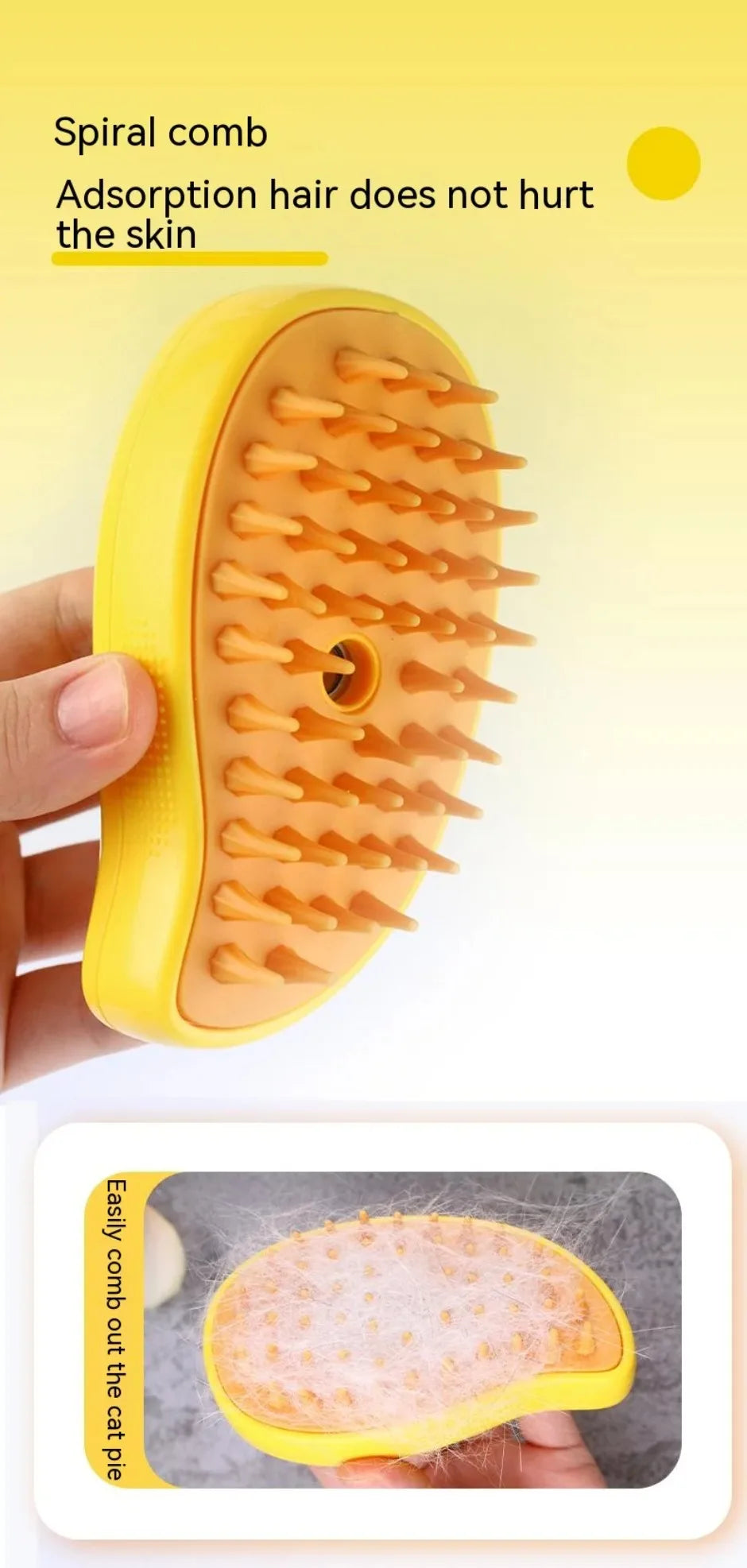 Cat Dog Pet Grooming Comb with Electric Spray Water Steam Soft Silicone Brush Kitten Pet Bath Brush Massage Pet Hair Remover