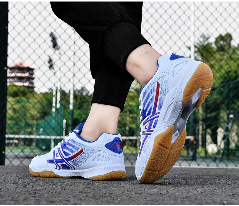 Women and Men Sports Shoes Professional Badminton Shoes Comfortable Breathable Tennis Shoes Shock Absorbing Volleyball Shoes Men