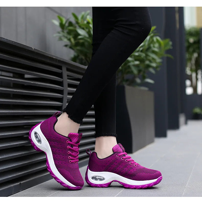 Woman Sneakers Fashion Casual Shoes Summer Air Cushion Mesh Female Shoes Comfortable Breathable Heightening Sneakers for Women