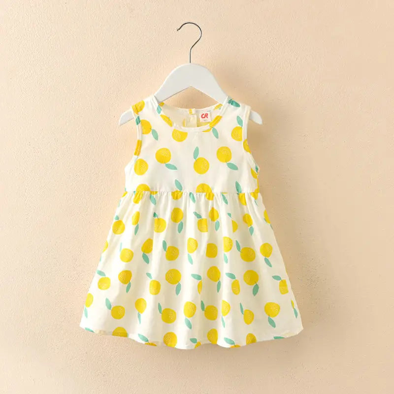 Girls Dress Summer Floral Pattern Children'S Skirt 100% Cotton Sundress Cute Comfortable Baby Beach Wear Kids Casual Clothes