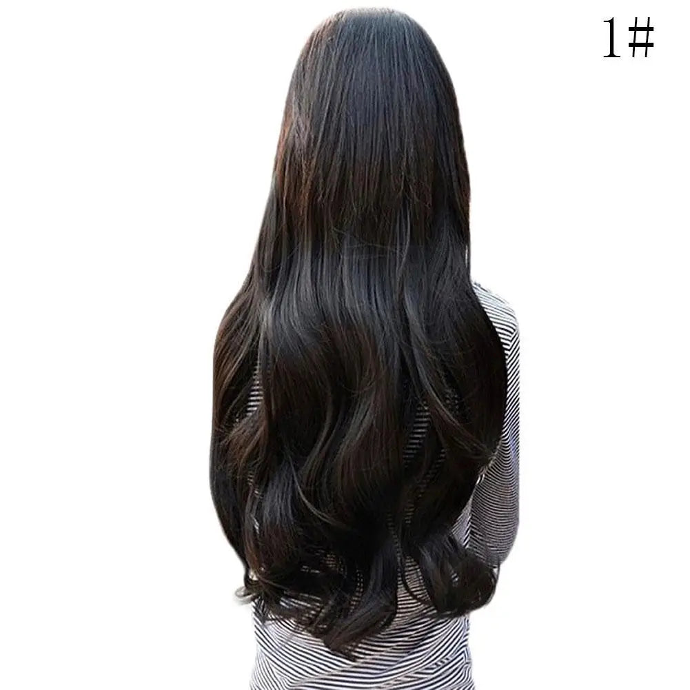 Synthetic Fashionable Straight Curled Wig Combined With Long Wave Curled Wig For Women's Heat-resistant Wig