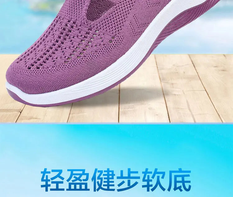 New Sports Shoes Women's Shoes Versatile Lightweight Anti Slip Casual Running Women's Mesh Breathable Flat Sole Zapatos De Mujer