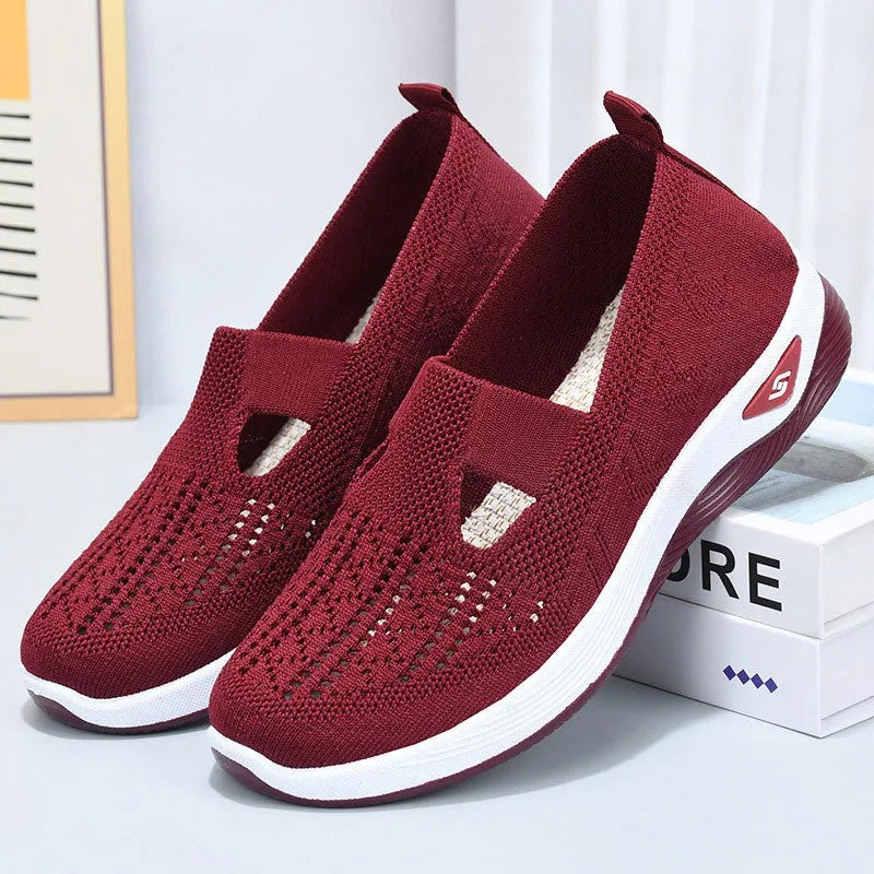 New Sports Shoes Women's Shoes Versatile Lightweight Anti Slip Casual Running Women's Mesh Breathable Flat Sole Zapatos De Mujer