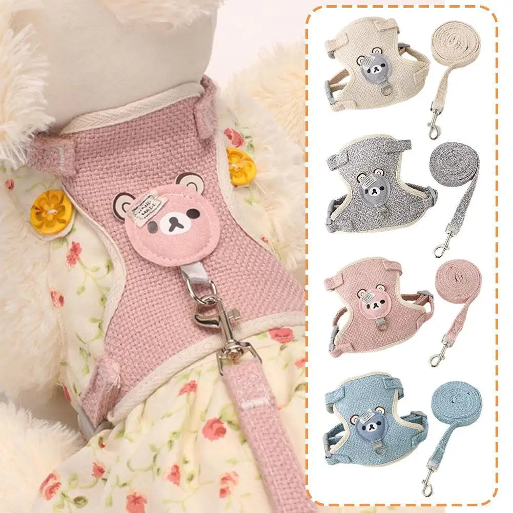 Lovely Small Pet Vest Chest Strap Dog Leash Traction Rope Walking Dog Cat Bunny Vest Harness Personalised Dog Harness Pet Supply