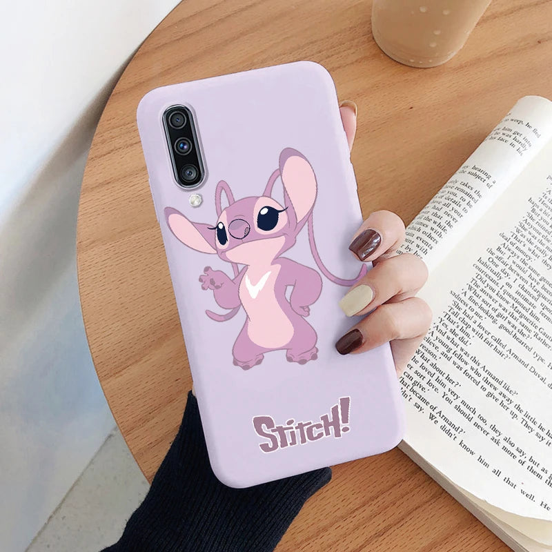 For Samsung Galaxy A70 A50 A50S A30S Camera Protect Soft Cover Silicone Cute Cartoon Lilo Stitch Case Funda For Samsung A 50 Bag