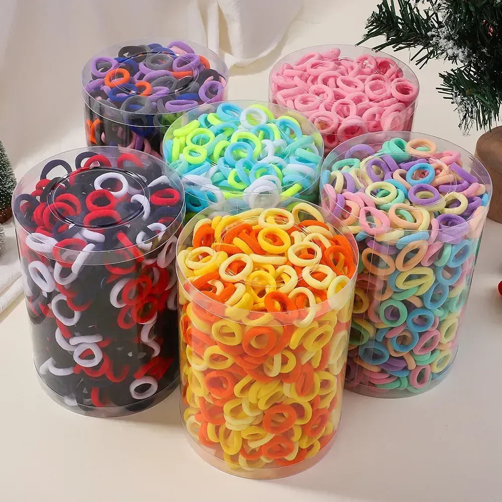 200PCS Baby Girls Colorful Nylon Elastic Hair Bands Ponytail Hold Small Hair Tie Rubber Bands Scrunchie Hair Accessories Gifts