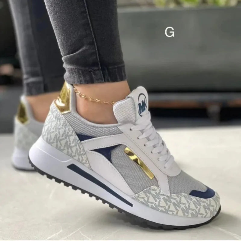 Womens Casual Sports Shoes 2024 Newstyle Fashion Round Toe Lace-up Branddesigner Daily Versatile Walking Womens Vulcanized Shoes