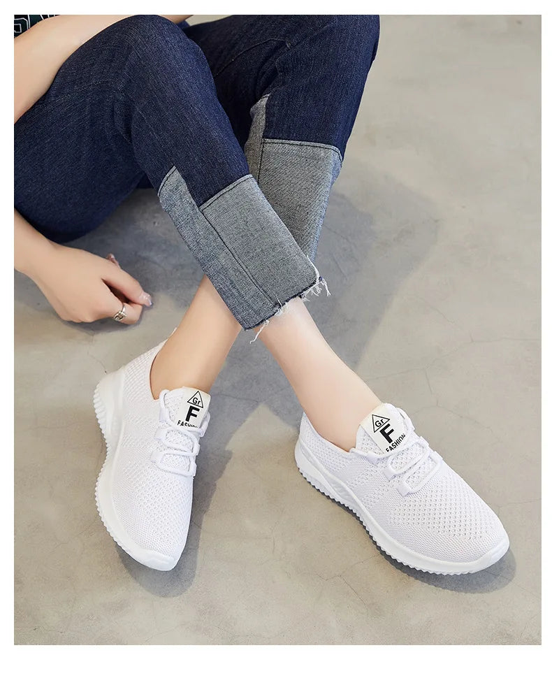 Women's shoes 2024 mesh breathable comfortable sports shoes soft sole lightweight fashion casual shoes