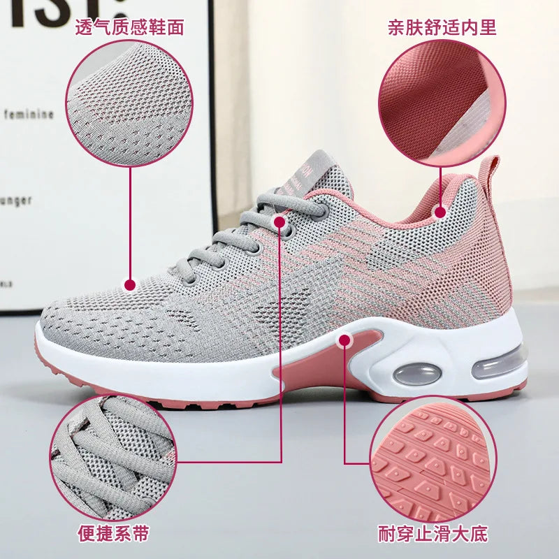 Sports shoes Women's new women's shoes summer large size casual comfortable breathable lace-up sports running shoes