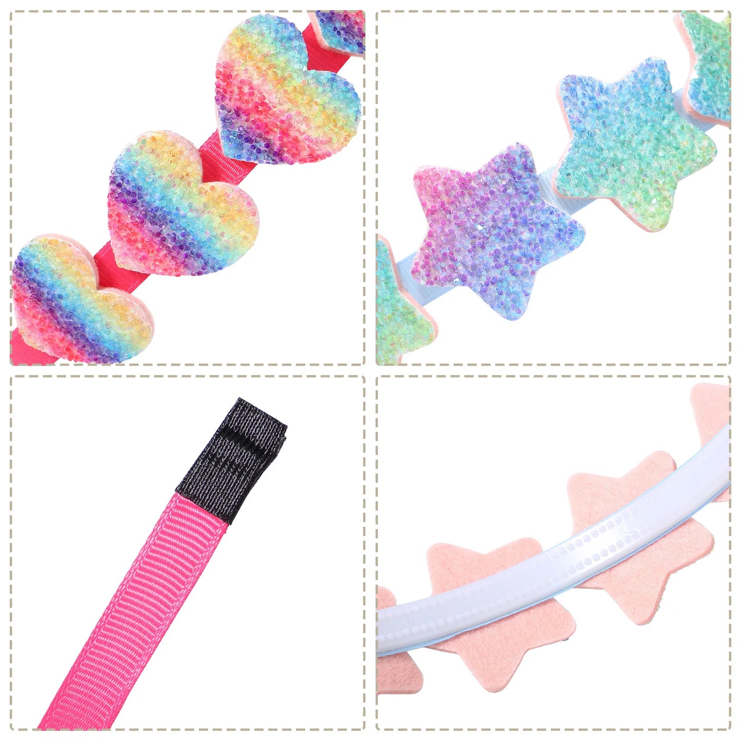 1pcs Fashion Girls Glitter Hair Bands Cute Colors Hair Hoop Hairbands Lovely Bow Stars Headbands for Kids Hair Accessories Gifts