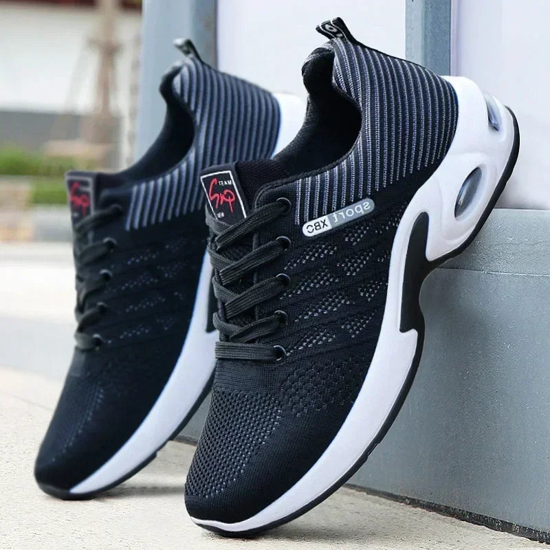 New Trendy Fashion Shoes Men's Breathable Lace-Up Running Shoes Light Casual Sports Wear Resistant Mesh Shoes