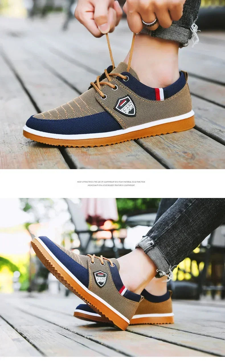 Men's casual shoes Vulcanized Work loafers Mesh Lightweight Man sports shoes Canvas Shoes for Men zapatos para hombres2024