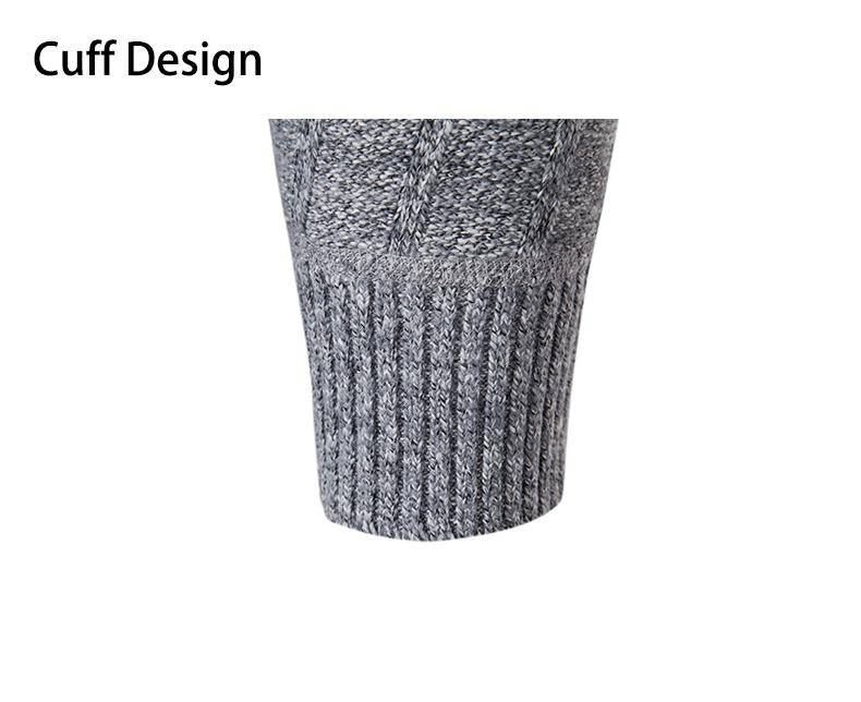 New Autumn and Winter Men's Half High Neck Sweater Hick Zipper Pullover Knit Shirt Slim Fit Solid Color Top for Men